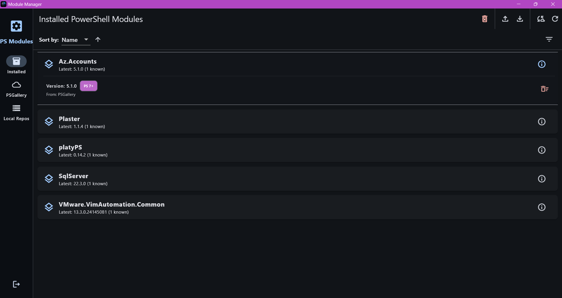 Module Manager screenshot 3